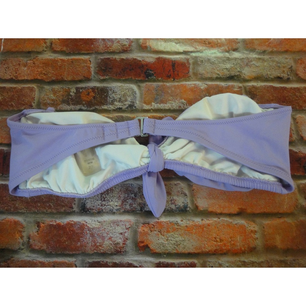 Victorias secret bikini top only strapless swim wear lavender M swimsuit bow - Picture 7 of 8